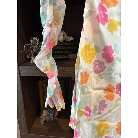 NWT For Love & Lemons Hazel White Floral Mini Dress With Gloves Size Small - Picture 9 of 10